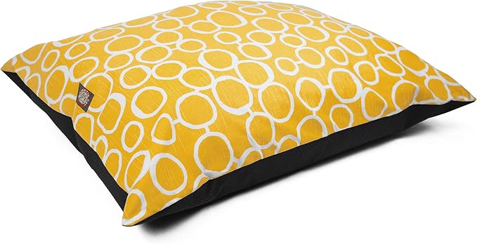 Majestic Pet Rectangle Large Dog Bed Washable – Non Slip Comfy Pet Bed – Dog Crate Bed Super Value Pillow Dog Bed – Dog Kennel Bed for Sleeping - Dog Bed Large Breed 46 x 35 Inch – Fusion Yellow by MajesticPet