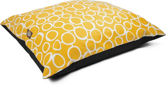 Majestic Pet Rectangle Large Dog Bed Washable – Non Slip Comfy Pet Bed – Dog Crate Bed Super Value Pillow Dog Bed – Dog Kennel Bed for Sleeping - Dog Bed Large Breed 46 x 35 Inch – Fusion Yellow by MajesticPet