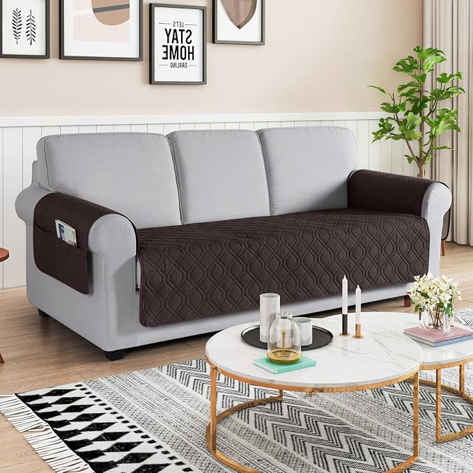 VANSOFY Couch Cover, Waterproof Sofa Covers Washable Slipcover Furniture Protector Couch Seat Covers Non-Slip Couch Cover for Dogs, Pets(Sofa, Chocolate) | Non-Slip, Washable, Utility Pockets, Pet Friendly, Furniture Protector Slipcover for 3 Cushion C... - Image 2
