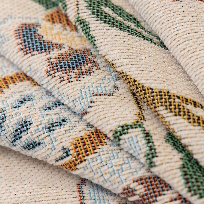 Floral White Jacquard Boho Couch Cover - Washable Decorative Chenille Sofa Slipcover for Kids and Pets, 1 Piece Non Slip Furniture Protector, Multi-Use Blankets (XLarge, 71" x 134") - Image 6