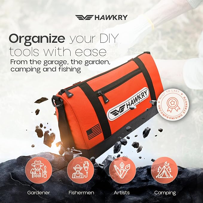 HAWKRY Oxford Waterproof Tool Bag – Small Tool Bag and Tool Pouch, Fishing Bag, Travel Pouch, Compact, Durable Small Travel Bag, Multipurpose Tool Bags for Men for Work, Fishing and Travel - Image 8
