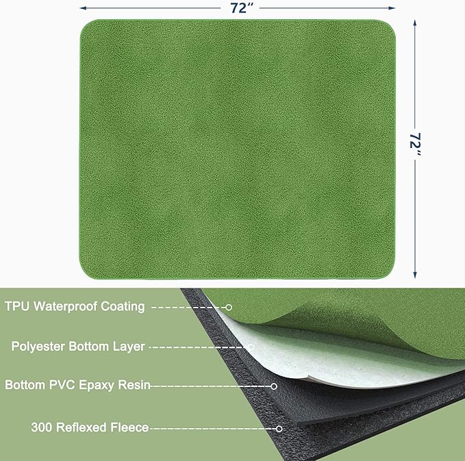 INVENHO Washable Pee Pads for Dogs 72"x72" Reusable Dog Pads Extra Large Upgrade Non-Slip Dog Pee Pads Heavy Absorbency Puppy Pee Pads Quick Dry Whelping Pads/Waterproof Puppy Training Pad - Image 2