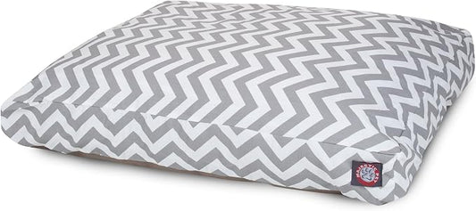 Majestic Pet Chevron Rectangle Dog Bed Washable – Non Slip Comfy Pet Bed – Crate Bed with Removable Washable Cover – Kennel Bed for Sleeping, Polyester Fiber, Large, Gray by MajesticPet
