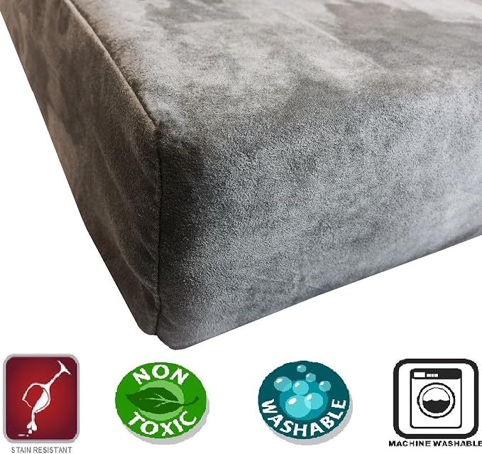 Dogbed4less Waterproof Orthopedic Cooling Memory Dog Bed for Large and Extra Large Dogs, Suede Gray Color, Jumbo 55X47X4 Inches - Image 4