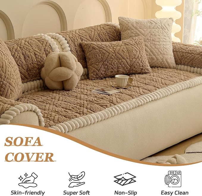 Plush Couch Cover for Dogs – Non Slip Pet Sofa Protector, Ultra Soft Washable Couch Cover for Pets, Anti-Slip Backing Furniture Protector for Cats & Dogs, Fits Standard & L-Shape Sofas (3 Sizes) - Image 3