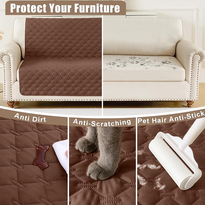 Smiry Waterproof Dog Bed Cover Blanket, Reversible Pet Blanket | Soft Reversible, Washable Leakproof Cats Dogs Couch Cover for Sofa, Couch, Furniture (30x53 Inch) - Image 4