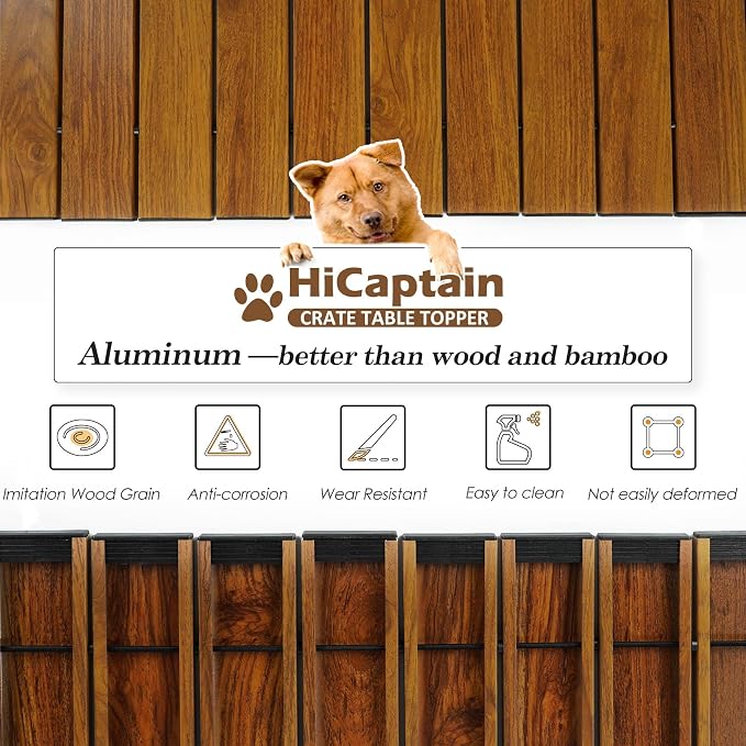 HiCaptain Pet Crate Table Topper – Foldable Wire Dog Kennel Topper Custom Pet Crate Table (L, for 42 inch Crate) - Image 3
