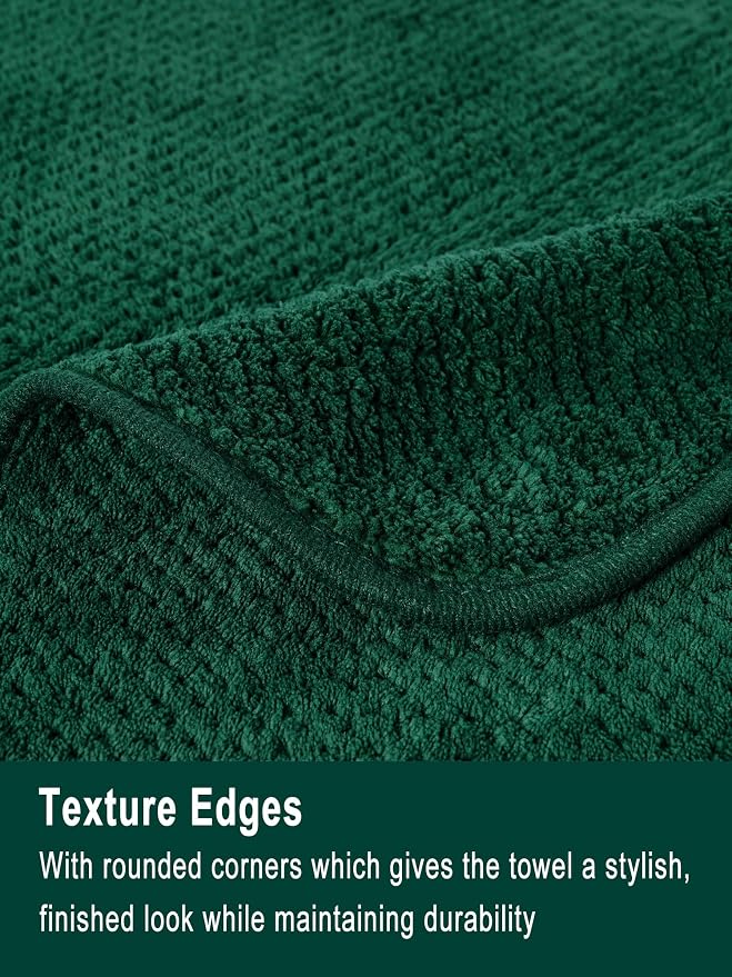 Extra Large Bath Sheets Set 6-Piece, 2 Bath Towels 40x80 Inches, 2 Hand Towels, 2 Washcloths, Soft Absorbent Quick Dry Microfiber Towels for Bathroom Beach Pool Gym Spa, Dark Green - Image 7