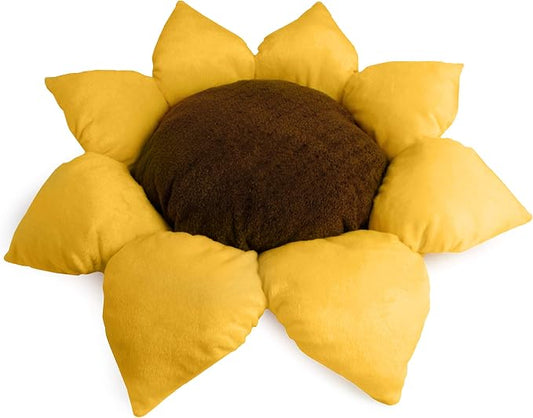 TONBO Soft Plush Small Cute and Cozy Nature Dog Cat Bed, Washer and Dryer Friendly (Sunflower) by TONBO