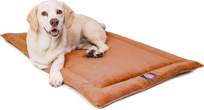 Majestic Pet Dog Crate Mat - Machine Washable Soft Plush Pet Bed Pad for Crates & Kennels | USA Crafted | 30"x21" Villa Orange by MajesticPet