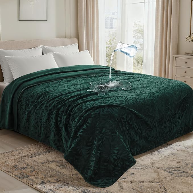 LOOBANI Waterproof King Size Blanket: Soft Flannel Water Proof Bed Blanket 85"x108" with a Storage Bag, Stain & Leak Proof King Throw Bblanket for Adults, Kids, Pets, Movie Night, Travel by LOOBANI