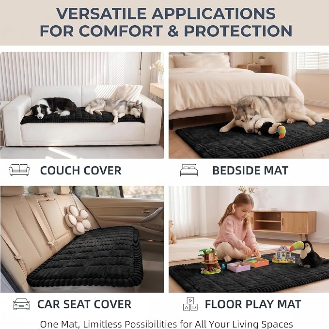 Toucans Couch Covers for Pets, Washable, Non Slip Plush Sofa Protectors, Fuzzy Pet Couch Covers, Pet Friendly (Off-Black, 27.6" x 82.7") - Image 5