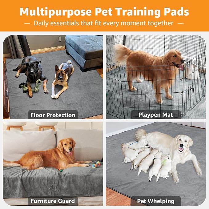 Washable Pee Pads for Dogs, 24x36 4 Pack Reusable Whelping Pads, Absorb Dog Mats Non-Slip Puppy Training Pads for Whelping, Potty, Training, Playpen, Crate - Image 7