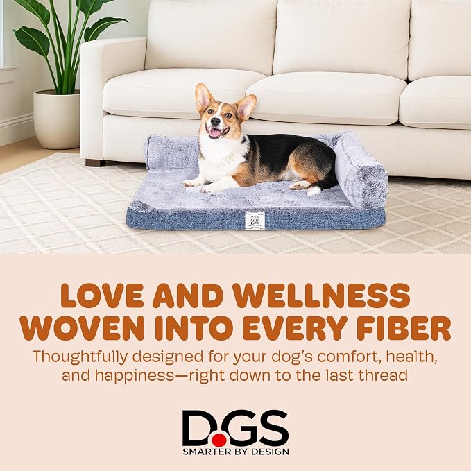 Dog Gone Smart Chill Kuzzi Dual Bolster Crate Pad - Washable Dog Bed Infused with Far Infrared Rays (FIR) -Supportive Plush Cushion for Crates, Travel, and Recovery - Slate Grey, Medium 18 x 29 Inches - Image 7