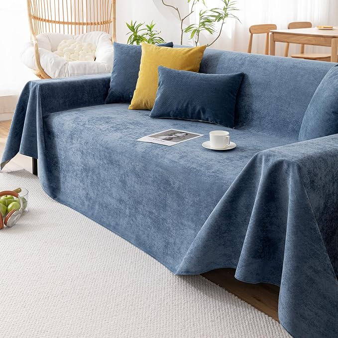 VClife Waterproof Dog Couch Cover Anti Slip Blue Sofa Cover, Durable Anti Pet Scratch Couch Covers for 2 Cushion Couch Sofa Washable Thick Sofa Slipcover Furniture Protector 71"X118" - Image 7