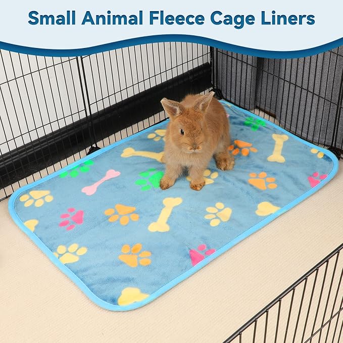 YUEPET 3 Pack Waterproof Guinea Pig Blankets Washable Small Animal Fleece Cage Liners Soft Pet Mat Guinea Pigs Fleece Bedding for Hamster Rabbit Chinchilla Ferret Guinea Pig 23"×16" - Image 6