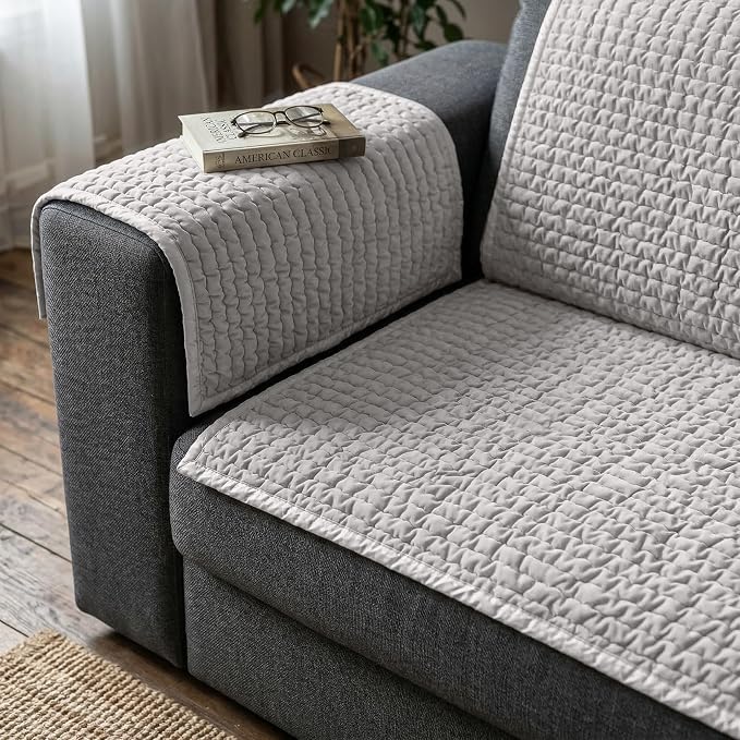 PAULATO BY GA.I.CO. Waterproof Couch Cover – 24x47 Blanket for Sofa Car Seat or Crate – Machine Washable Absorbent Reusable Pad for Puppy Training – Dogs Cats Pets Friendly Protector - Light Grey - Image 7