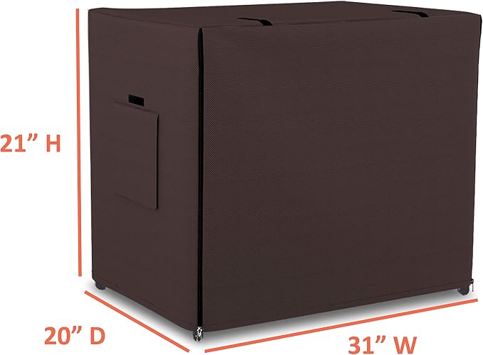 Dog Crate Cover 12 Oz Waterproof - Heavy Duty Privacy Dog Crate Cover with Mesh Pocket & Roll Up Window - Universal Fit Dog Kennel Cover (21" H x 31" W x 20" D, Coffee) - Image 3