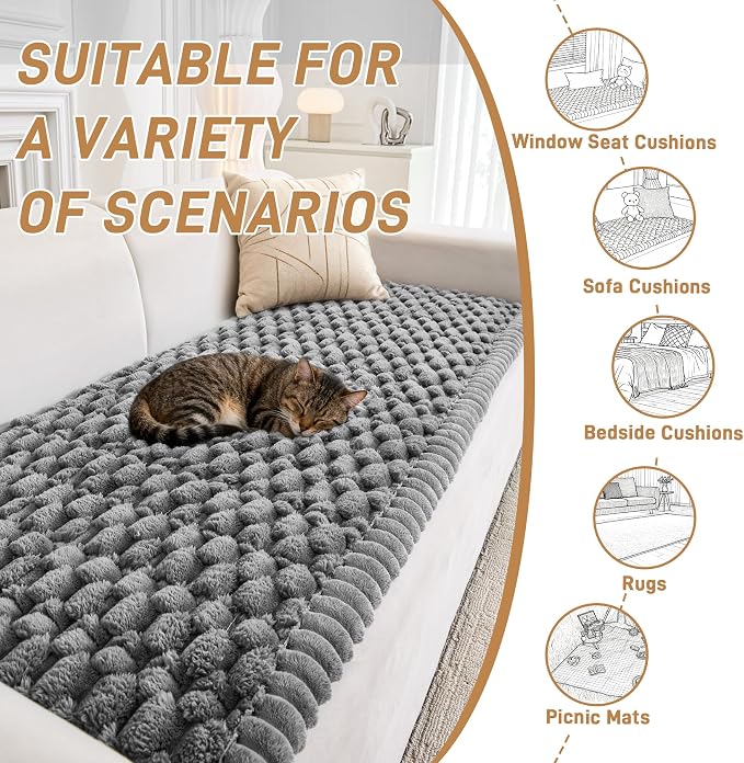 Plush Couch Cover for Dogs Non Slip Pet Sofa Protector, Ultra Soft Washable Couch Cover for Pets, Anti-Slip Backing Furniture Protector for Cats & Dogs, Fits Standard & L-Shape Sofas (3 Sizes) - Image 2