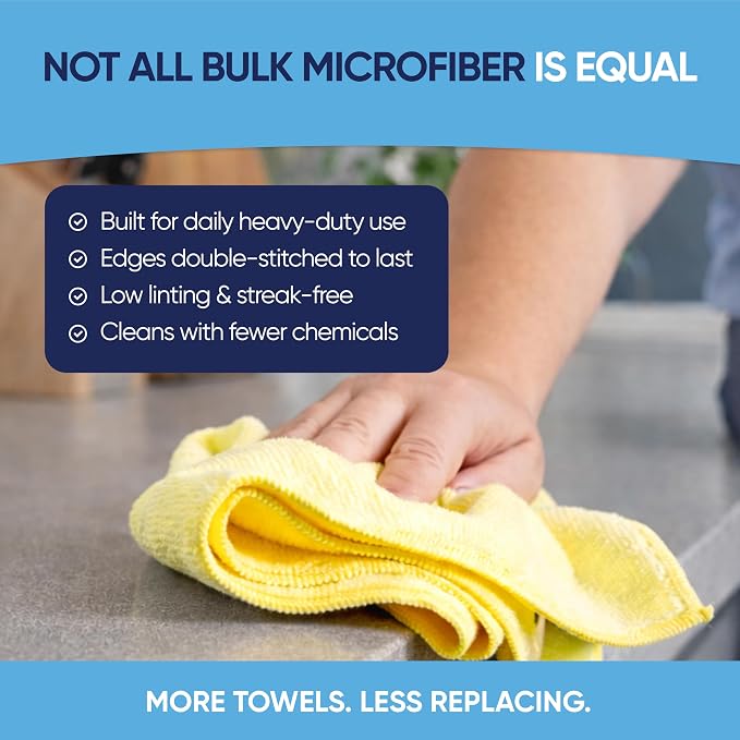 Microfiber Wholesale 12" x 12" Cleaning Cloths (50 Pack) - Reusable Towels, Wash Rags, Dust Cloth, All-Purpose: Kitchen, Dish, Cars, Shop, Glass (Green) - Image 6