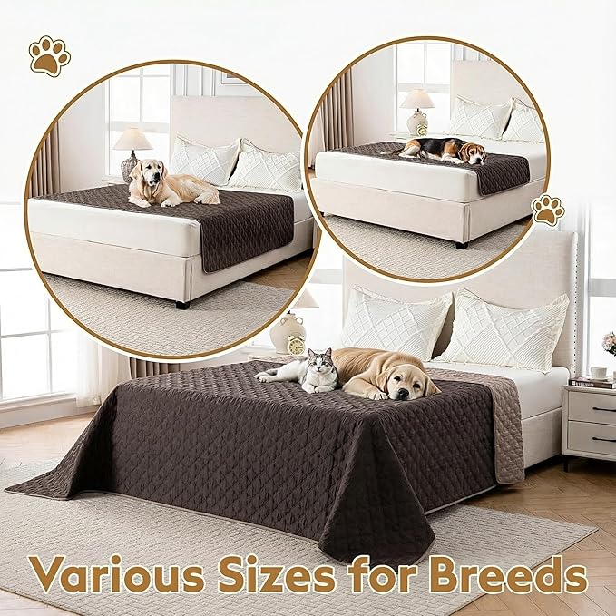 FunFurry Waterproof Dog Blanket, Couch Cover for Dogs Washable, Reversible Dog Bed Cover, Couch Furniture Protector. (Dark＆Light Brown, 30 X 70 Inch - 1 Pack) - Image 4