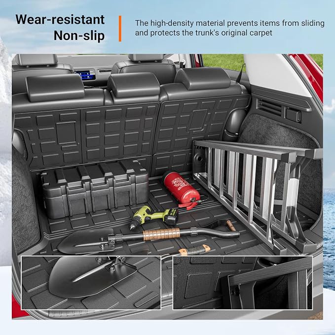 powoq Cargo Mat Compatible with 2016-2022 Honda HRV Trunk Mat Cargo Liner Back Seat Protector TPE Replacement for 2016 2017 2018 2019 2020 2021 2022 Honda HRV Accessories (Trunk Mat+Backrest Mats) - Image 4