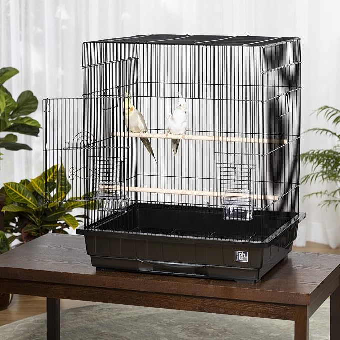 Prevue Pet Products Square Top Parakeet Cage, Black 25.0" L x 21.0" W x 29.5" H - Image 8
