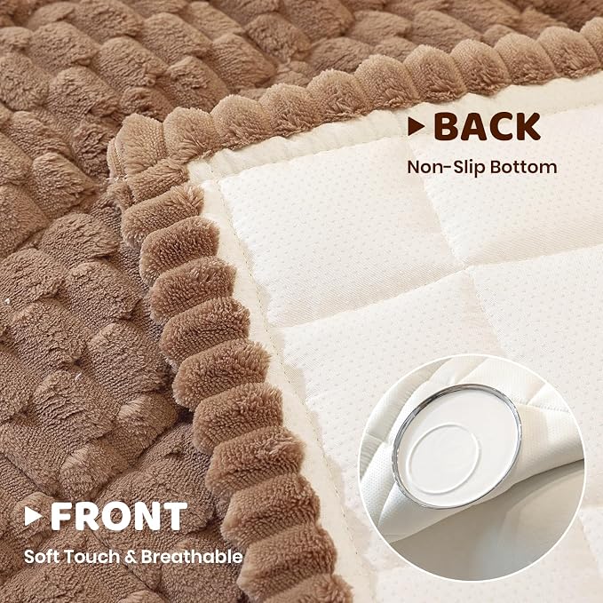 Royhom Couch Cover for Dogs Washable，Non Slip Sofa Protector for Pets | Durable & Easy Care, Soft Furniture Cover for Leather & Fabric Couches Against Claws, Spills & Fur, 35.4x47.2 Inch, Brown - Image 5