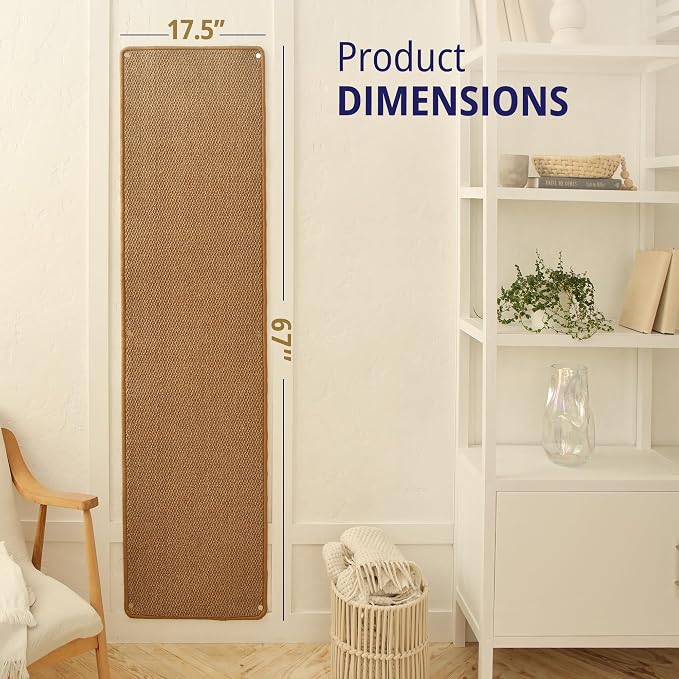 Cat Wall Climbing Carpet - Cat Wall Climber 67" x 17.5" with Fixed Nails – Scratching Rug Wall Scratchers for Indoor Cats | Climbing Wall Carpet | Scratching Mat. - Image 2
