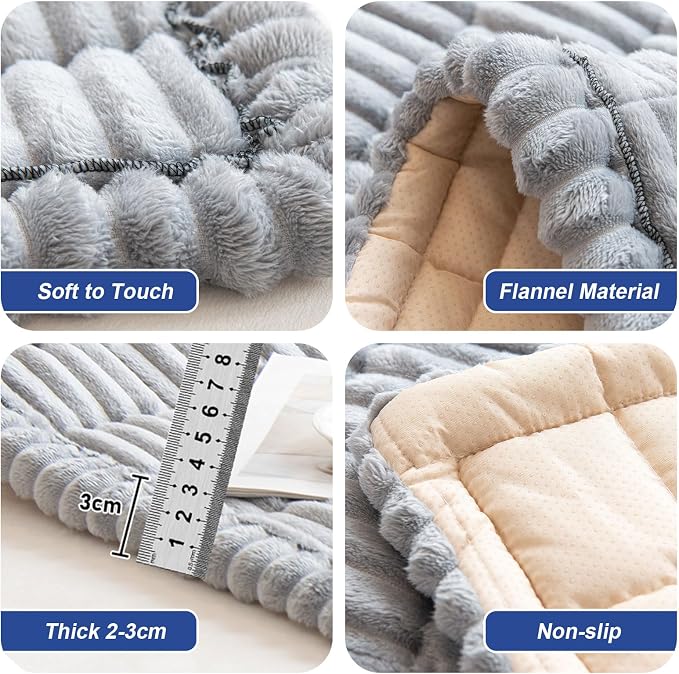 New Thick Sofa Covers Washable - Soft Corduroy Universal Sofa Cover 2 3 4 Seater, Non-Slip Couch Cover, Couch Seat Covers Sofa Slipcovers Furniture Protector for Living Room (Light Grey, 70x150cm) - Image 7