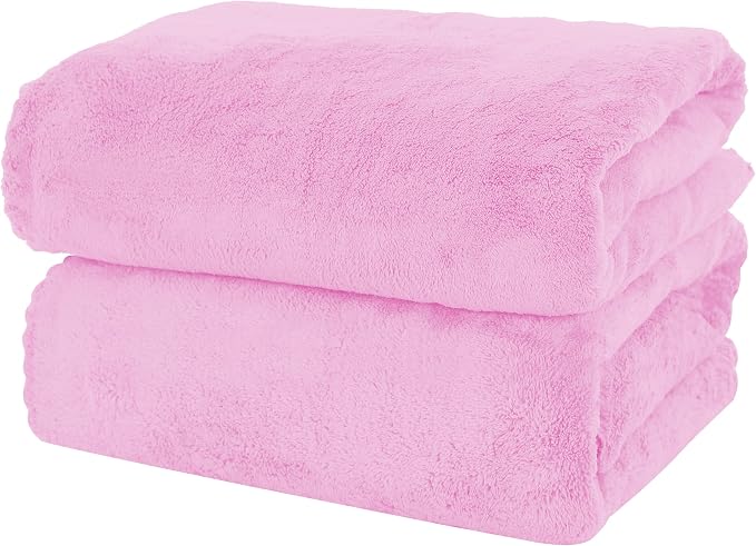 MOONQUEEN 2 Pack Premium Bath Towel Set - Quick Drying - Microfiber Coral Velvet Highly Absorbent Towels - Multipurpose Use as Bath Fitness, Bathroom, Shower, Sports, Yoga Towel (Frozen Berry) by MOONQUEEN
