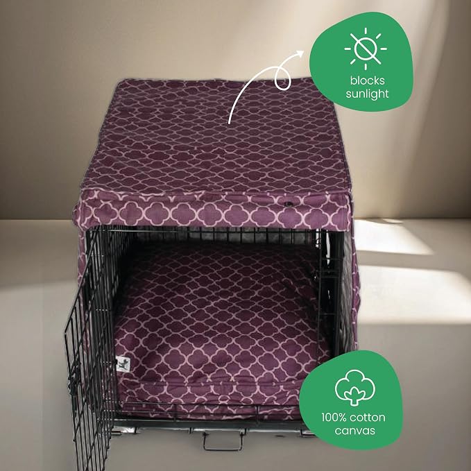 Molly Mutt Royals Dog Crate Cover, 100% Cotton Canvas Cover with 2 Roll-Up Panels, Ideal for Dog or Cat Crate, Durable, Washable, and Free of Harmful Chemicals, 24" x 18" x 21" - Image 4