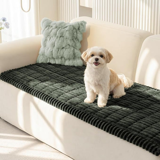 MEETSKY Pet Couch Cover Sofa Covers for 2 Cushion Couch, Couch Cover for Dogs, Washable Love Seat Couch Covers, Non Slip Simply Put Sofa Slipcovers, Moss Green, 27.6" x 59" by MEETSKY