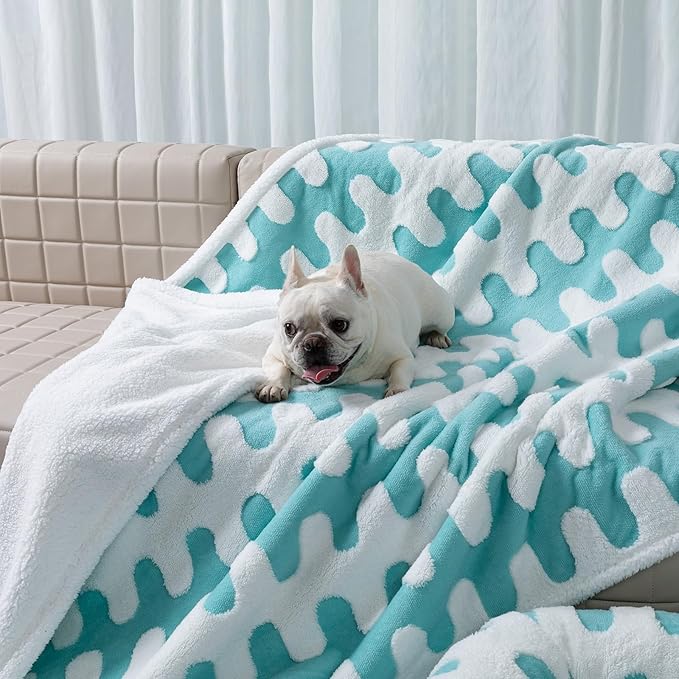Waterproof Pet Blanket Blue Super Big Dog Blankets for Bed 85x85in Couch Sofa Covers for Puppy Cats Furniture Protection Washable Reversible Covers (Blue Wave,XXL) - Image 3