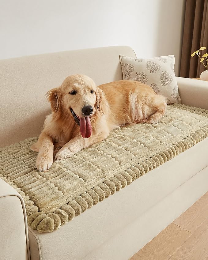 Couch Cover for Dogs Cats, Non Slip Washable Pet Sofa Protector, Plush | Polyester plush, non-slip silicone, machine washable, sofa sectional loveseat recliner, fur scratches muddy paws protection - Image 6
