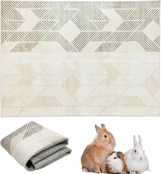 VCEPJH Extra Large Rabbit Cage Liner Reusable 63 inch Washable Bunny Floor Mat Soft Animal Bedding Cage Flooring Pads Non-Slip Pet Rug for Indoor Dogs Puppy Cats Totoro Ferret by VCEPJH