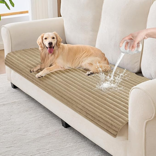 100% Waterproof Couch Covers for Dogs, 35"×70.9" Washable Couch Cover, Non Slip Sectional Couch Covers for 3 Cushion Sofa Cover Pet Friendly, Cat and Dog Couch Bed Cover-Camel by Unknown