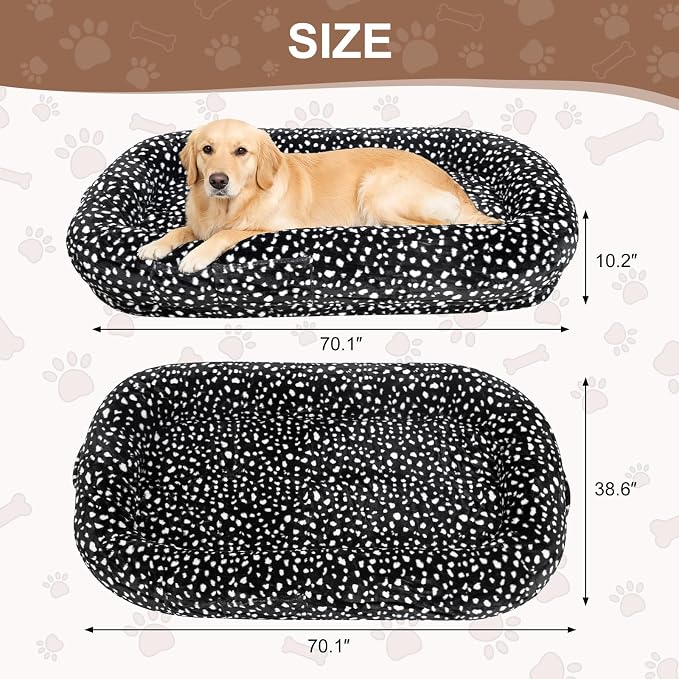 Human Dog Bed for Adult,Large Dog Bed 70"x38"x10" | Orthopedic Washable XL Dog Bed with Memory Foam (Black White) - Image 6