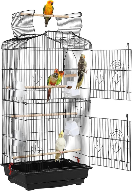 Yaheetech 41-inch Open Top Medium Bird Cages for Parakeets Finches Canaries Lovebirds Small Quaker Parrots Cockatiels Budgie Green Cheek Conure Travel Pet Flight Birdcage by Unknown