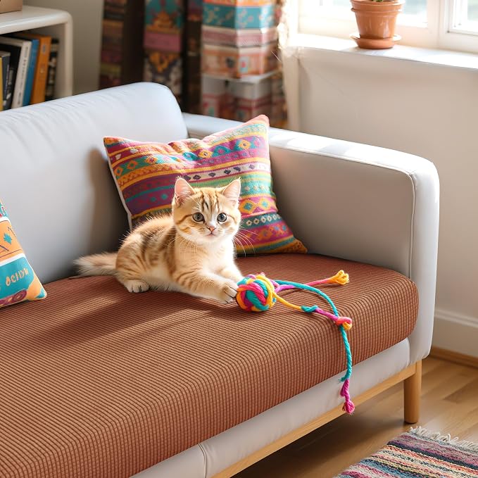 Hokway Couch Cushion Covers Stretch Cushion Covers Sofa Seat Cushion Slipcover Cushion Protector(Brick, Large) - Image 8