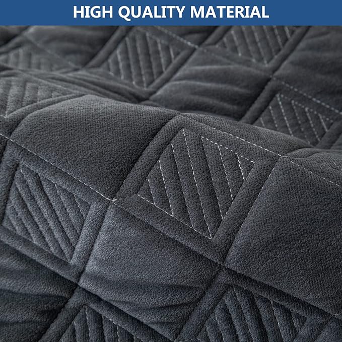 Eismodra Sectional Couch Covers,L Shape Sofa Slipcover Furniture Protector for Dogs Cats Pet Chaise Lounge 3 Cushion Couch Loveseat,Dark Gray 43 x 63 inches (Only 1 Piece) - Image 3