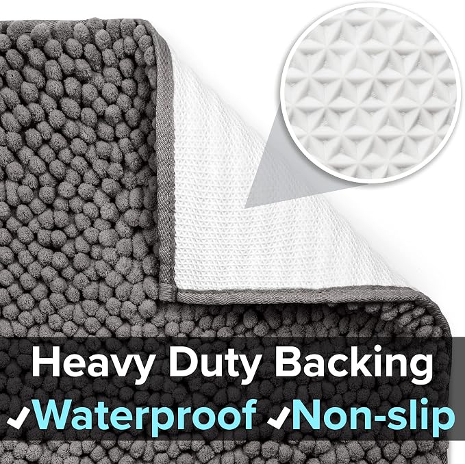 CatGuru Cat Litter Mat, Medium, Extra Large, XXL, Waterproof Litter Box Mat, Non Slip Kitty Litter Mat, Machine Washable Litter Trapping Mat, Soft Litter Tray, Cat Stuff (XXL, Dark/Heavy-Duty) - Image 3