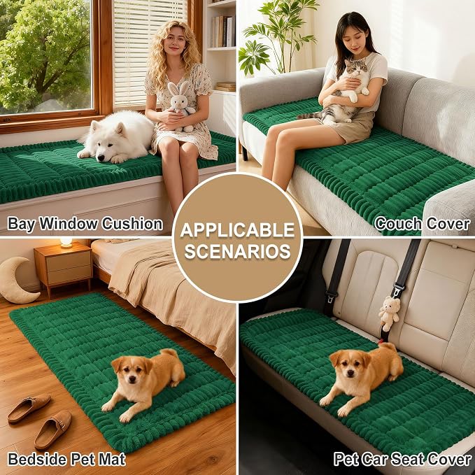 hyha Couch Cover for Dogs, Washable Non Slip Plush Flannel Sofa Protector | Thick Flannel, Silicone Anti-Slip Backing, Pet Hair & Scratch Protection, Fits Sofa & Loveseat (27.6" x 59") - Image 4