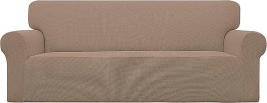 Easy-Going Stretch Oversized Sofa Couch Slipcover Washable Camel | 1-Piece Extra large Sofa Cover Furniture Protector Couch Soft with Bottom for Kids, Polyester Spandex Jacquard by Easy-Going