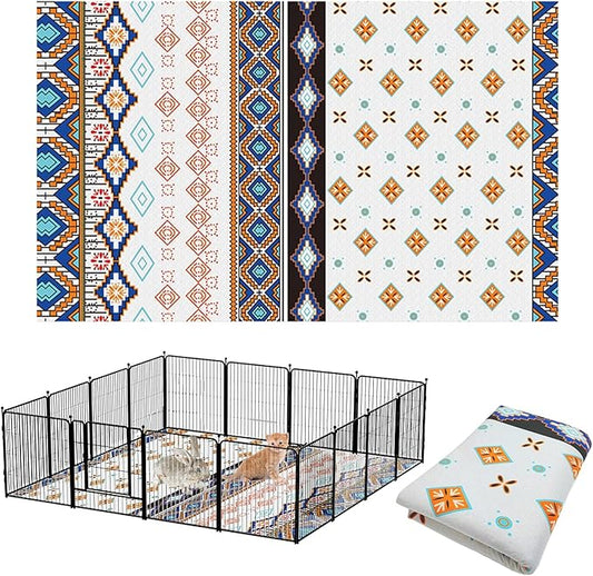 BNOSDM 79" X 55" Washable Bunny Cage Liners Large Rug for Rabbits Large Non Slip Pad for Bunnies, Rabbit Playpen Mat for Chinchillas Cats Guinea Pigs Ferrets Dogs by BNOSDM