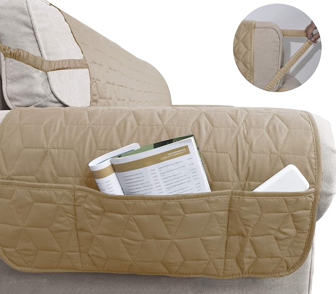 Ameritex Waterproof Nonslip Recliner Cover Christmas Decor Stay in Place, Dog Couch Recliner Cover Furniture Protector for Pets and Kids (Sand, 23'') - Image 4