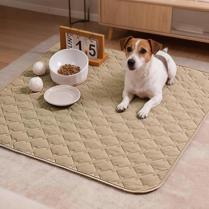gogobunny 100% Double-Sided Waterproof Dog Bed Cover Pet Blanket Sofa Couch Furniture Protector for Puppy Large Dog Cat, Reversible (30x30 Inch (Pack of 1), Dark Beige/Light Beige) - Image 4