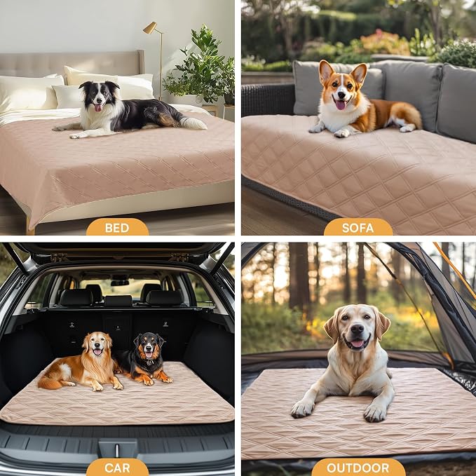 Luciphia Waterproof Couch Cover for Dogs, Non-Slip Pet Sofa Protector | Non-slip waterproof couch cover scratch-resistant machine washable protects sofa bed, Beige, 30" x 70" - Image 7
