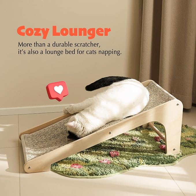 PETKARAY Sisal Cat Scratcher Ramp, L Shaped Scratching Post and Scratch Pad for Indoor Cats, Couch Furniture Protector, Chevron - Image 6