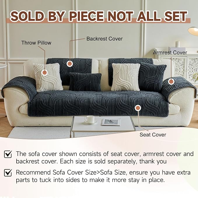 OTOB Couch Cover for Dogs Washable, Non Slip Pet Sofa Protector, 1 Piece | Matcha Green, 35.4"x70.9", Soft Plush, All Seasons, Breathable, Modern, Wear-Resistant, Sectional Couch Covers, Pet Lovers - Image 7